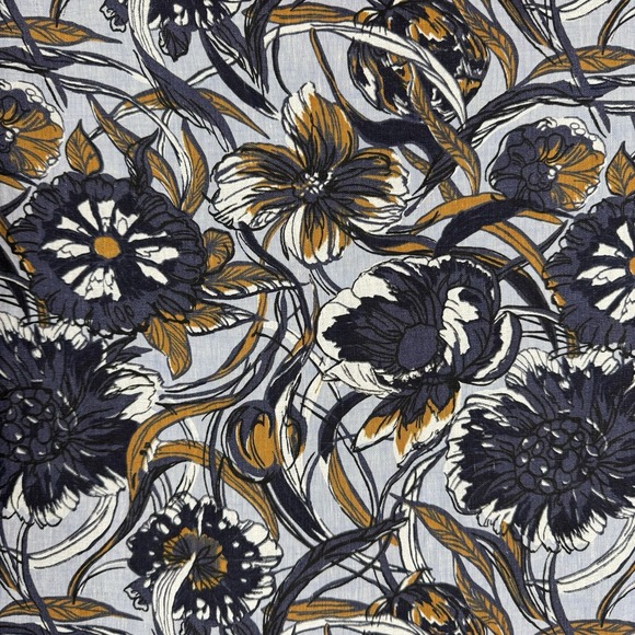 Baird McNutt Murano Linen Short‎ Sleeve Shirt Mens Size XL Slim Fit Blue Floral - Picture 6 of 9